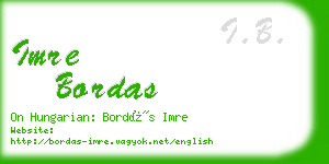 imre bordas business card